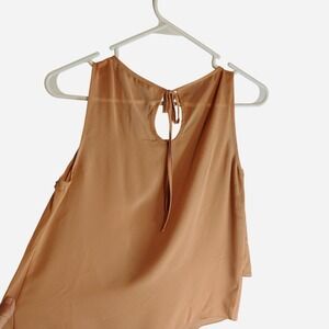Breezy chic gorgeous flowy retro soft tripled tier ruffle blouse sleeveless